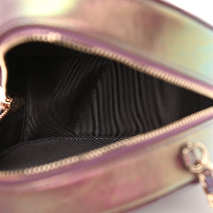 Chanel Iridescent Lambskin Quilted Round Clutch With Chain Purple 5 of 11