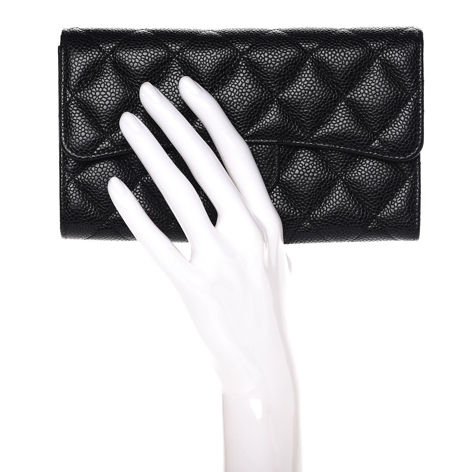 Chanel Caviar Quilted Large Flap Wallet Black 2 of 9