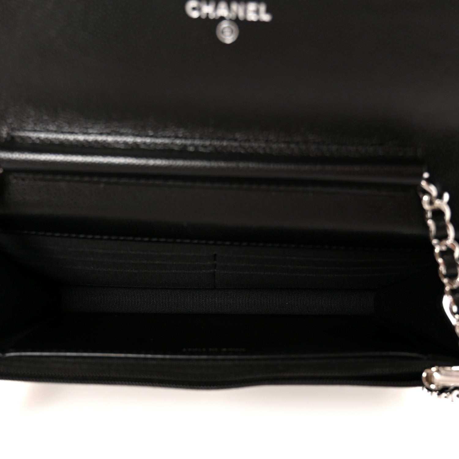Chanel Caviar Quilted Chanel 19 Wallet On Chain WOC Black White 5 of 12