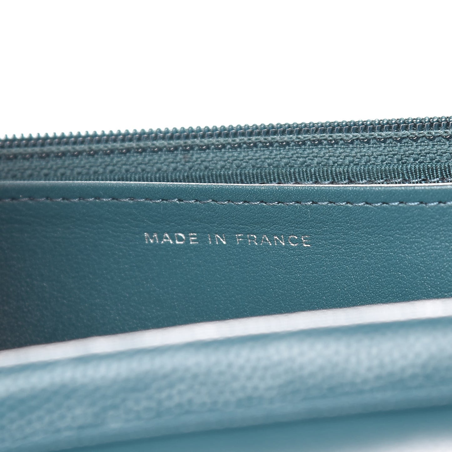 Caviar Quilted Wallet On Chain WOC Dark Turquoise