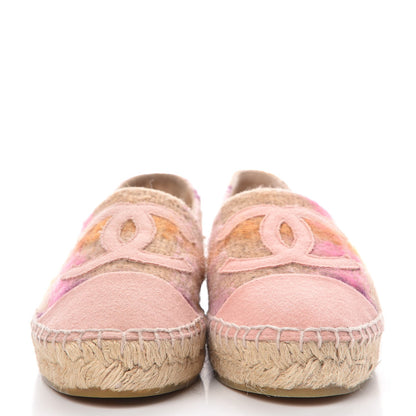 Chanel Tweed CC Espadrilles 35 Beige Pink Peach 2 of 10