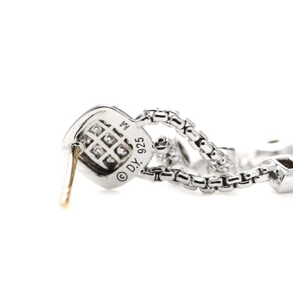 David Yurman Sterling Silver Diamond Confetti 3 Row Tassel Earrings 4 of 4