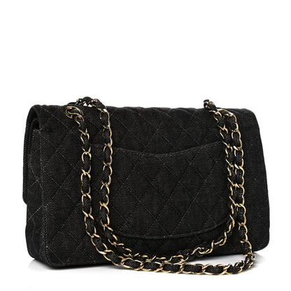 Chanel Denim Quilted Medium Double Flap Black 2 of 13