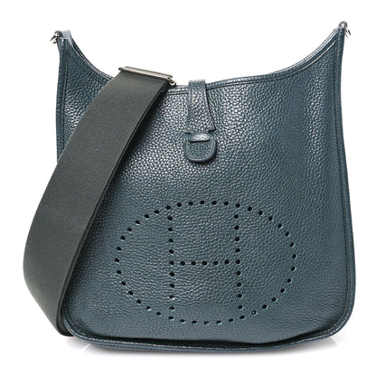 Hermes Taurillon Clemence Evelyne III PM Vert Fonce 1 of 10