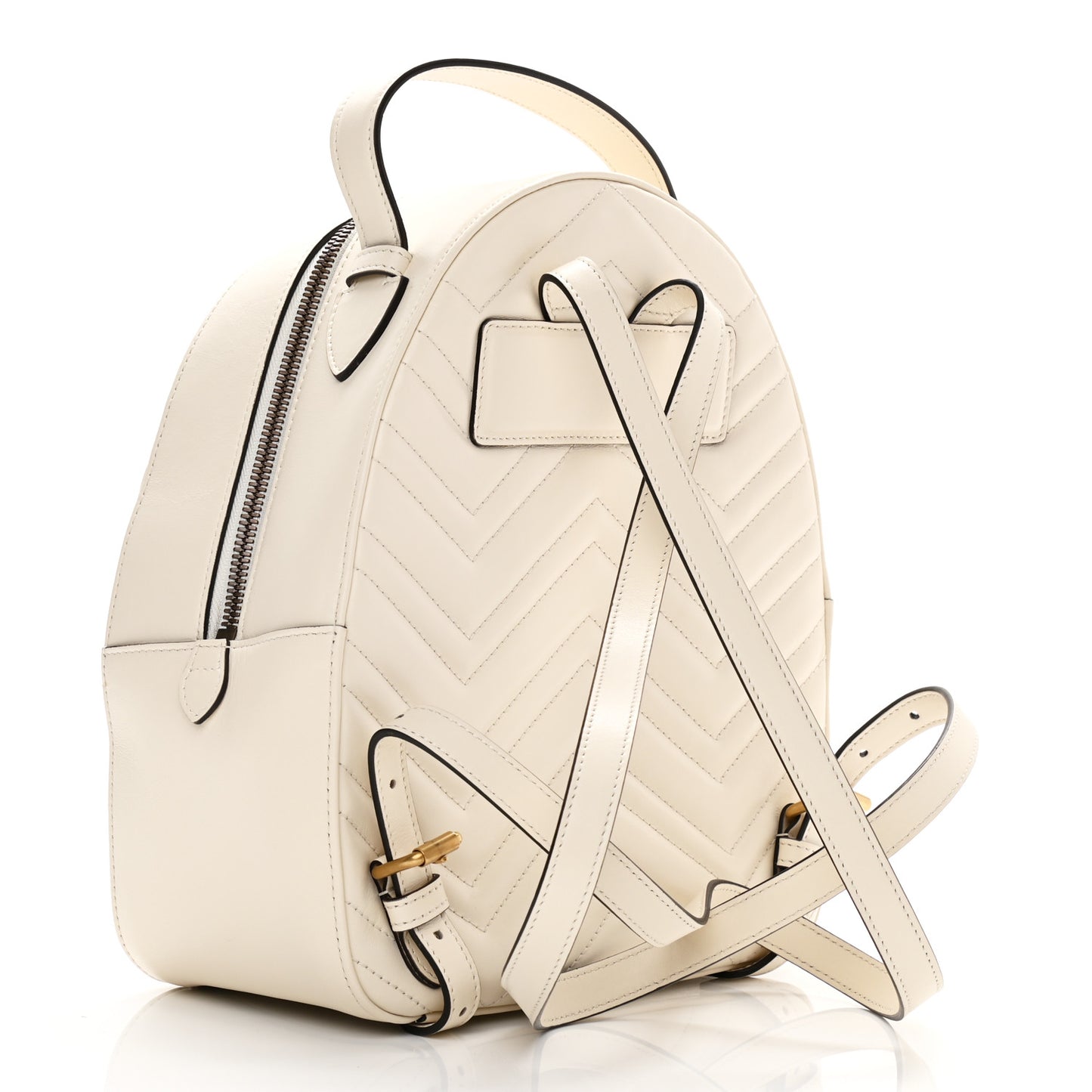 Calfskin Matelasse GG Marmont Dome Backpack White