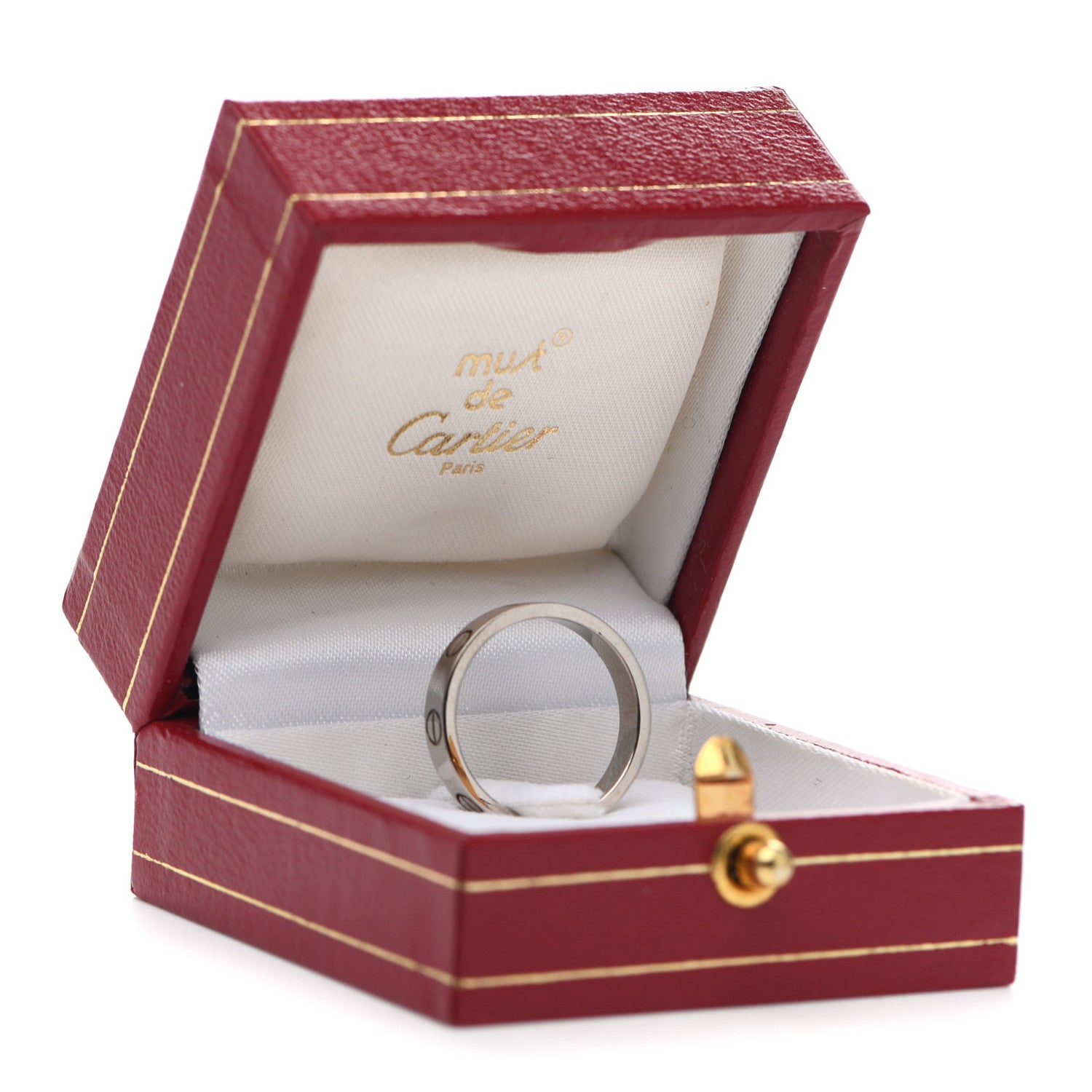 Cartier 18K White Gold 3.5mm LOVE Wedding Band Ring 49 4.75 5 of 5