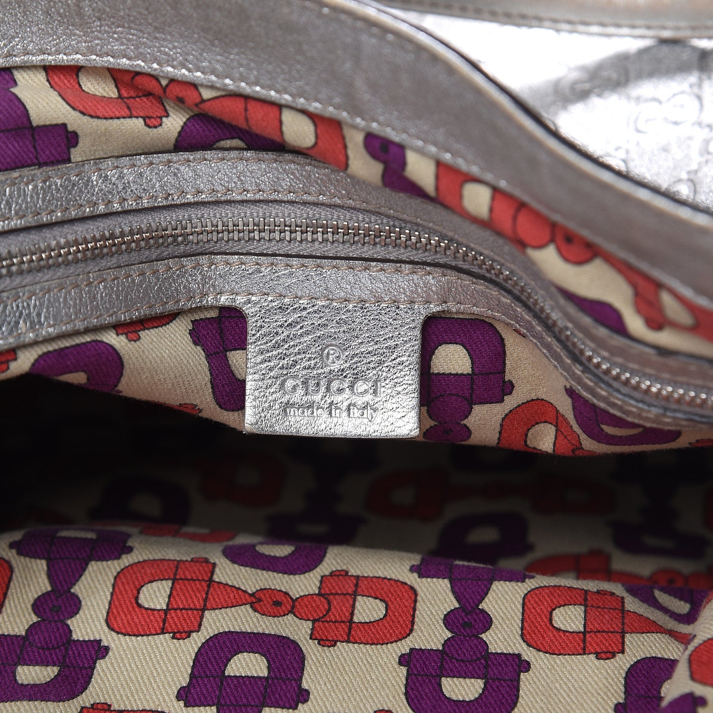 Guccissima Medium Britt Tote Silver