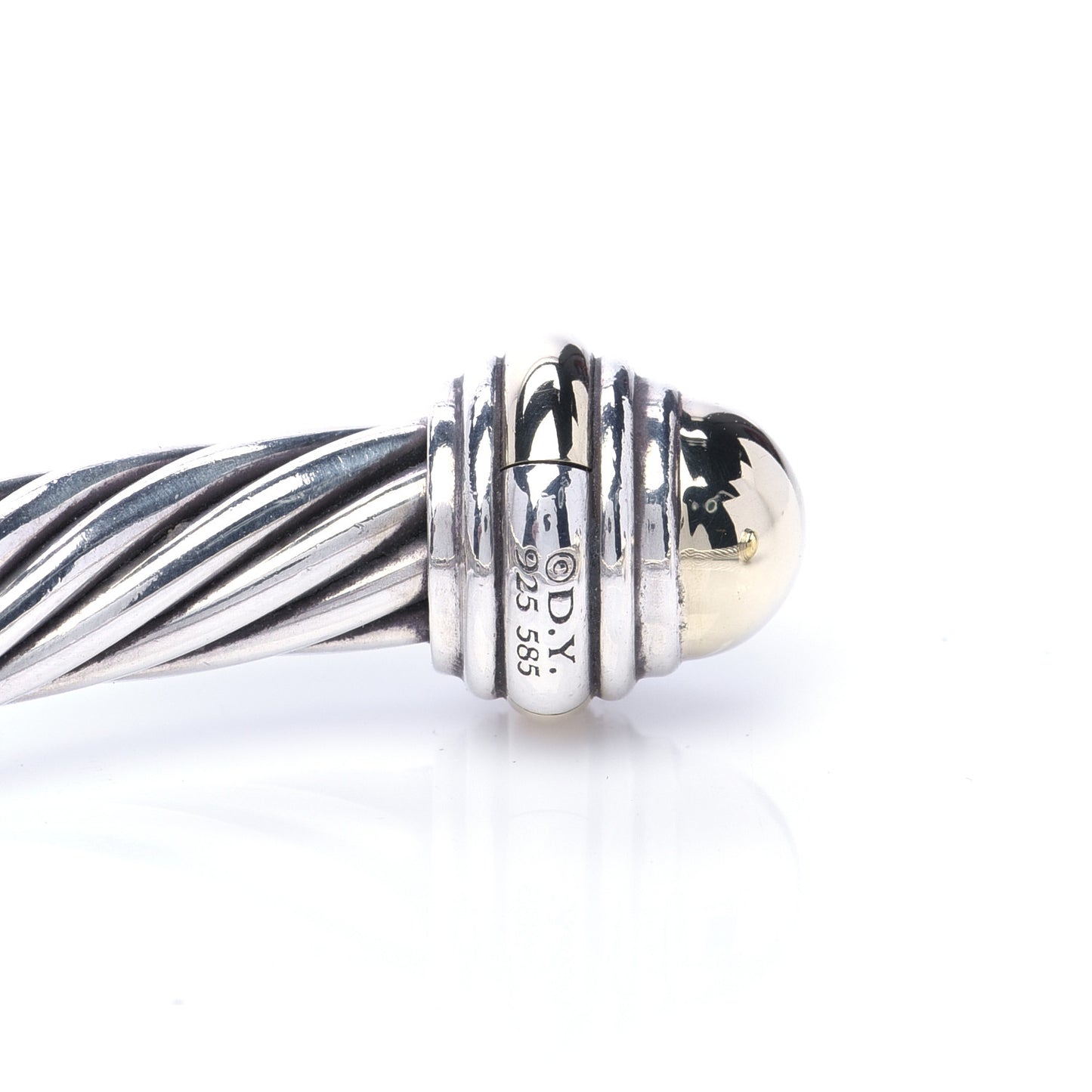 Sterling Silver 14K Yellow Gold 7mm Cable Classics Bracelet