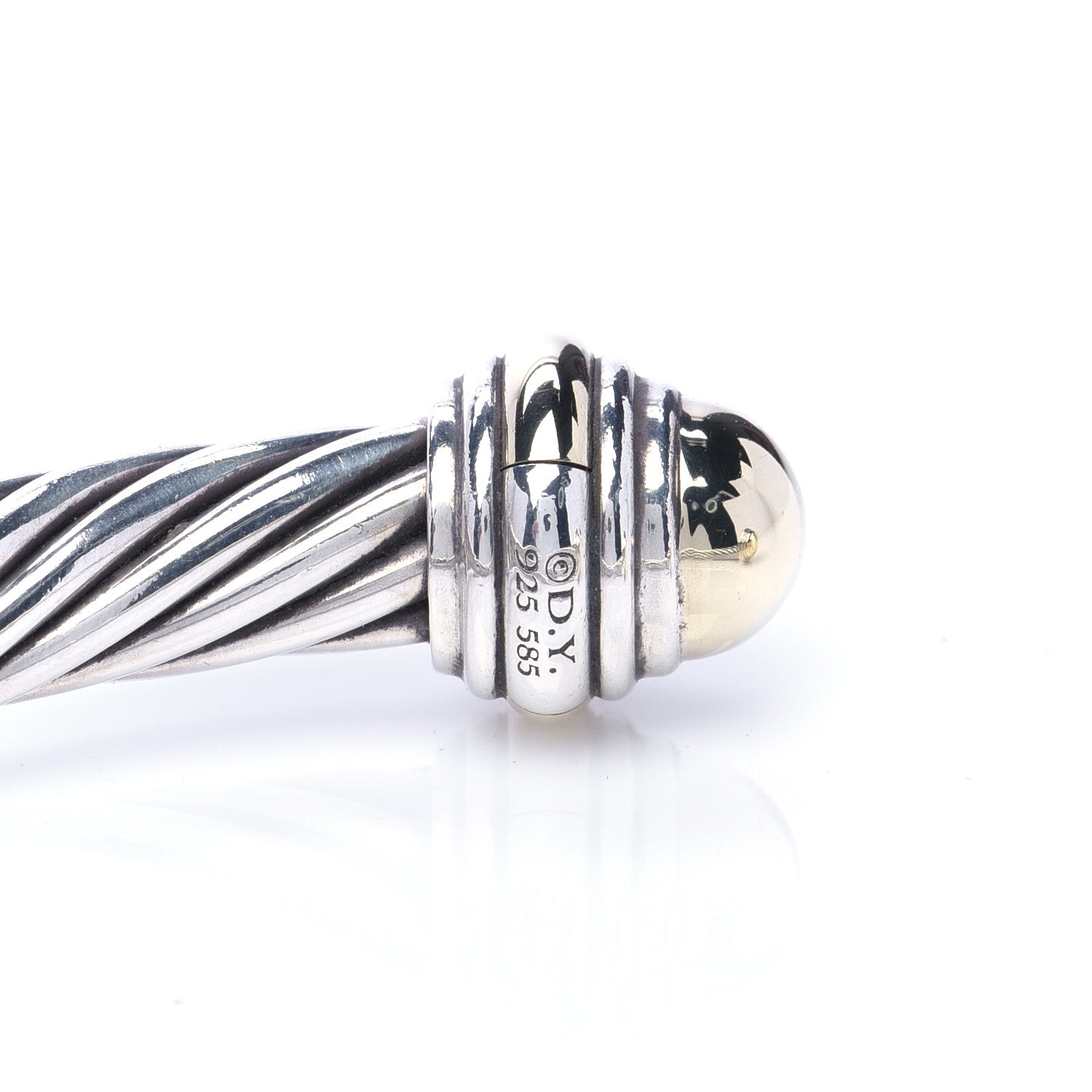 David Yurman Sterling Silver 14K Yellow Gold 7mm Cable Classics Bracelet 4 of 4