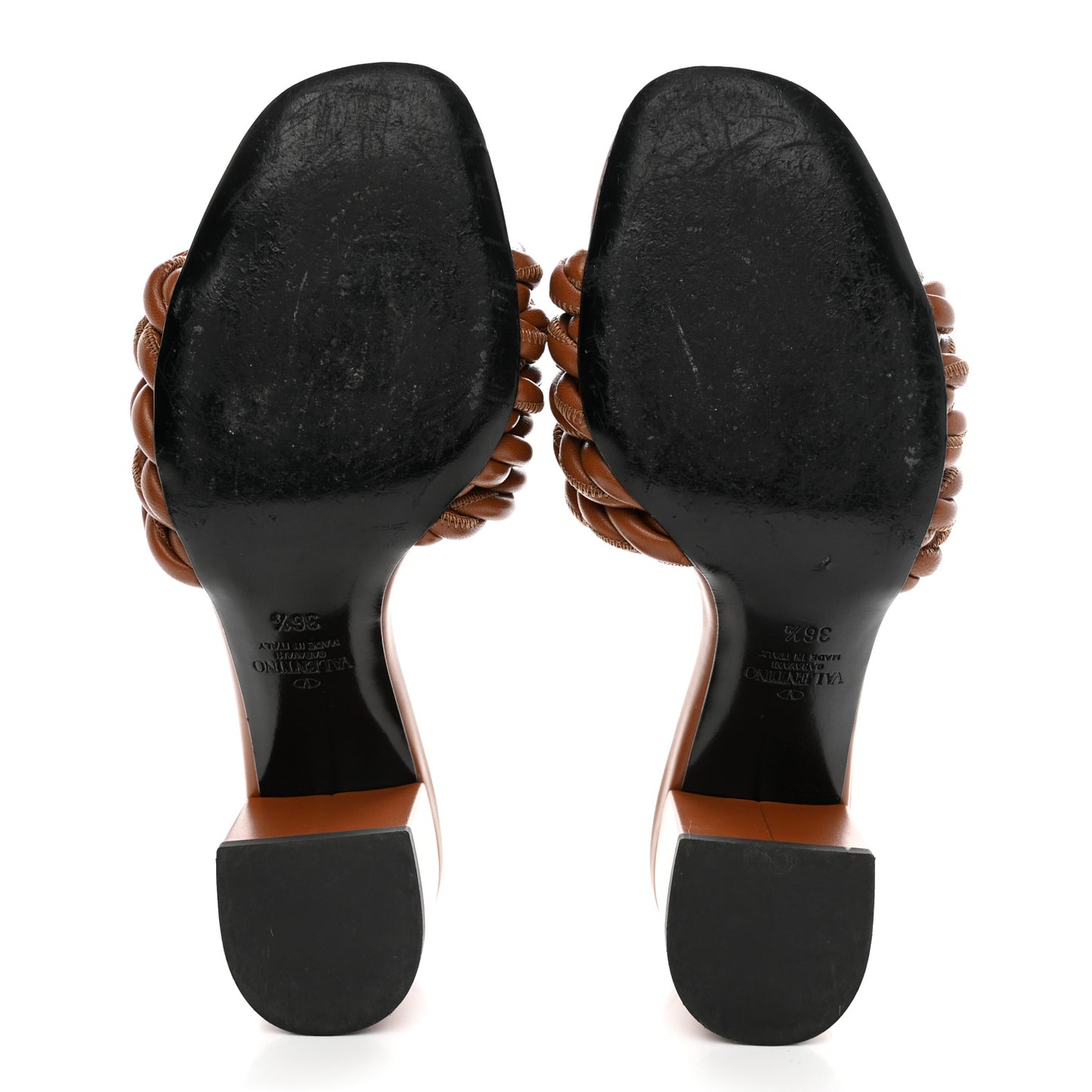 Nappa Rope 60mm Slide Sandals 36.5 Saddle Brown