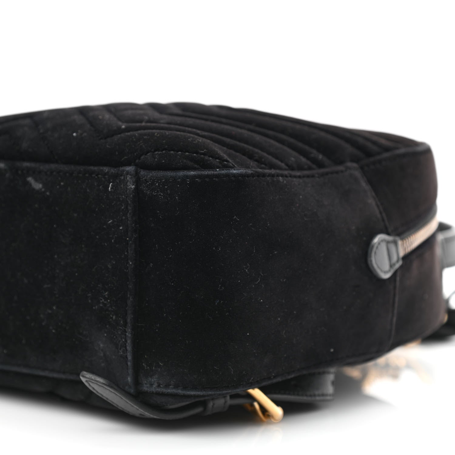 Gucci Velvet Matelasse GG Marmont Dome Backpack Black 13 of 20