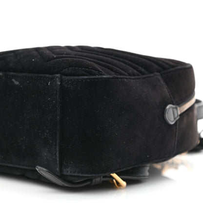 Gucci Velvet Matelasse GG Marmont Dome Backpack Black 13 of 20