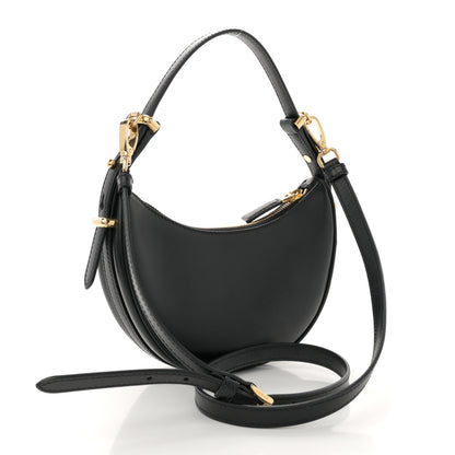 Prada Soft Calfskin Arque Shoulder Bag Black 3 of 10