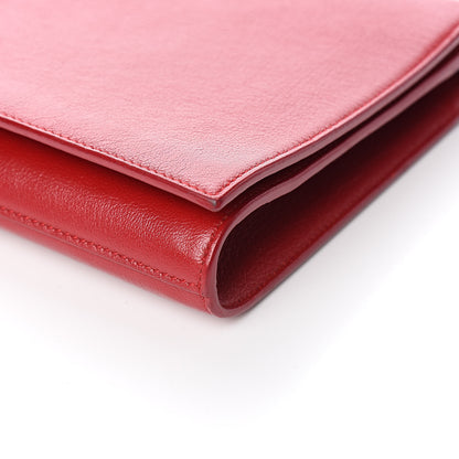 Saint Laurent Calfskin Monogram Large Belle De Jour Clutch Red 9 of 14