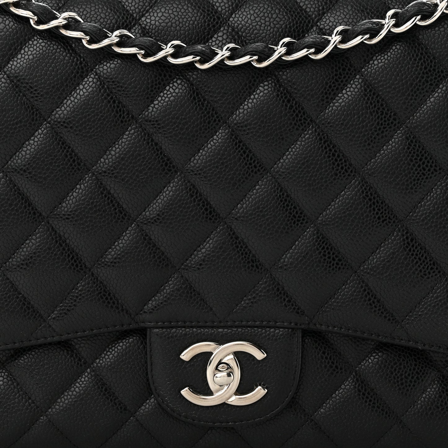 Caviar Quilted Maxi Double Flap Black