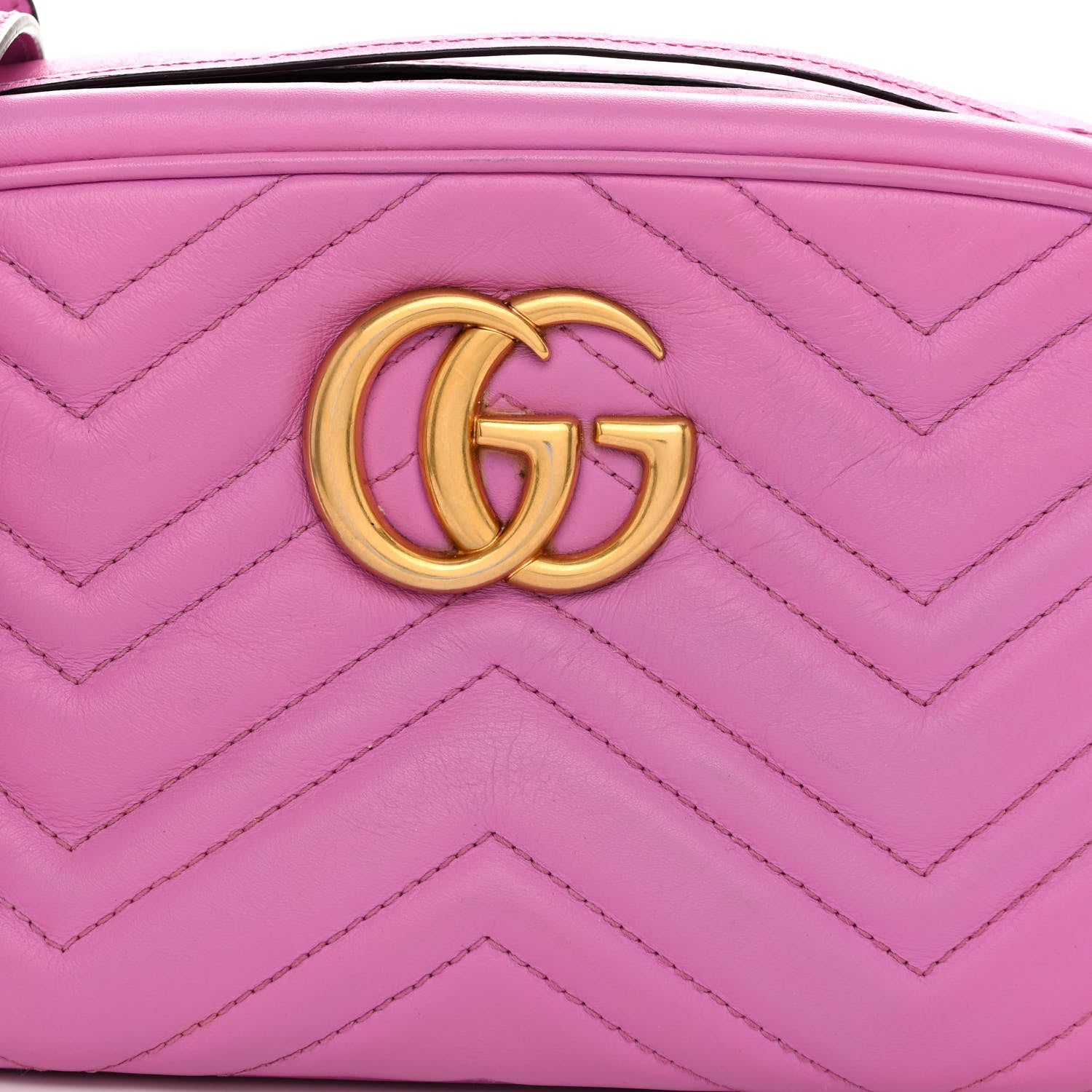 Gucci Calfskin Matelasse Small GG Marmont Chain Shoulder Bag Candy Mousse 8 of 10