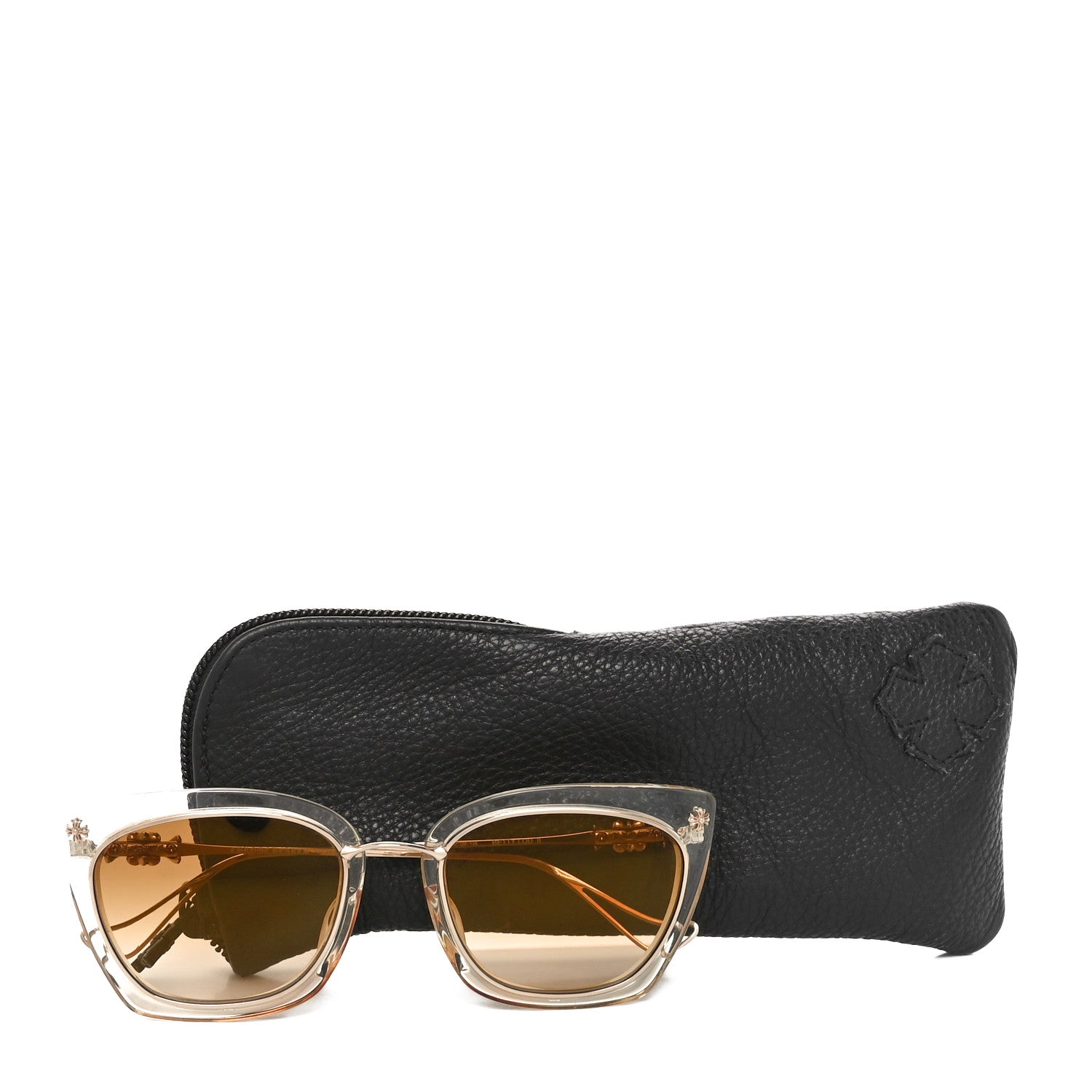 Chrome Hearts Metal Transparent Acetate Betty Lou II Sunglasses Clear Gold 7 of 7