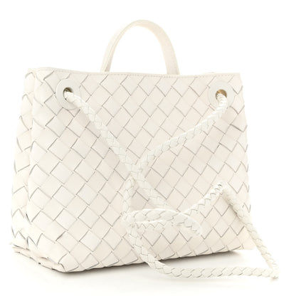 Bottega Veneta Nappa Intrecciato Small Andiamo Shoulder Bag White 3 of 10