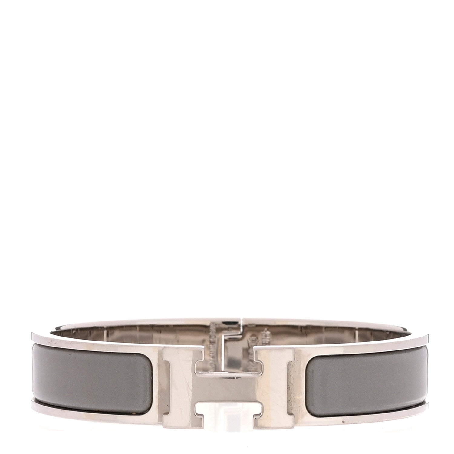 Hermes Enamel Narrow Clic Clac H Bracelet PM Gris Macadam 1 of 4