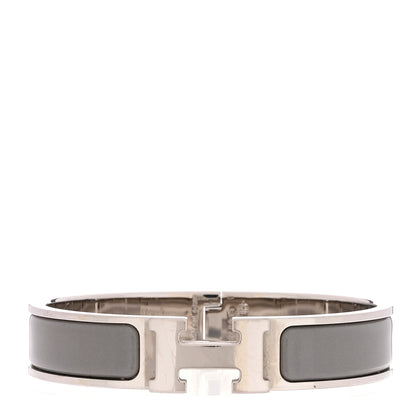 Hermes Enamel Narrow Clic Clac H Bracelet PM Gris Macadam 1 of 4