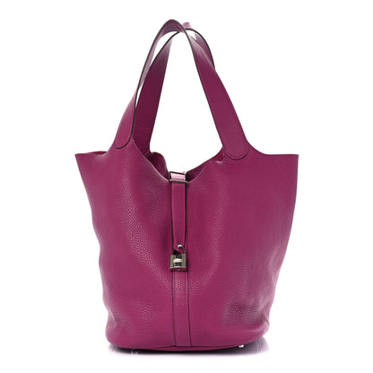 Hermes Taurillon Clemence Picotin Lock TGM Rose Pourpre 1 of 10