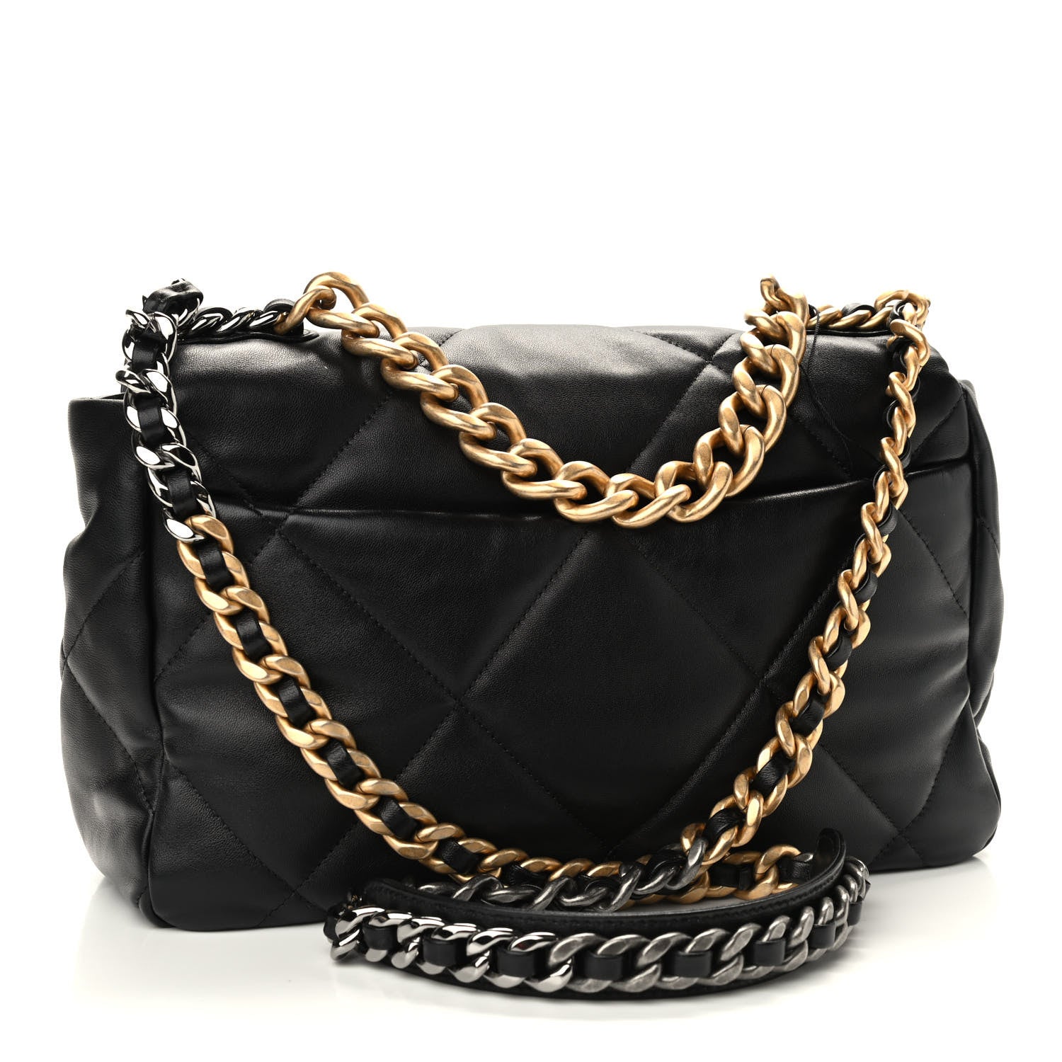 Chanel Lambskin Quilted Large Chanel 19 Flap Black 3 of 9
