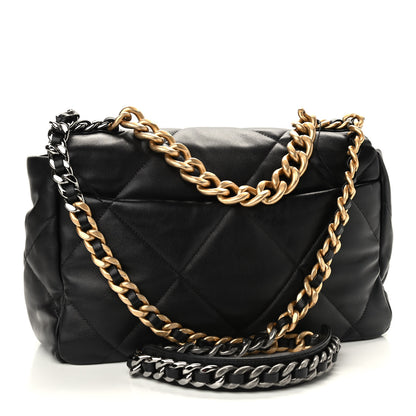 Chanel Lambskin Quilted Large Chanel 19 Flap Black 3 of 9