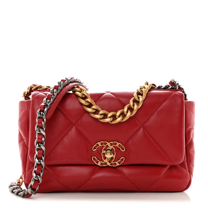 Chanel Goatskin Quilted Medium Chanel 19 Flap Red 1 of 11