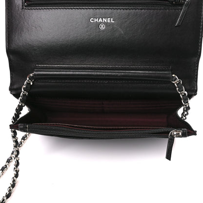 Chanel Lambskin Quilted Wallet On Chain WOC Black 5 of 13