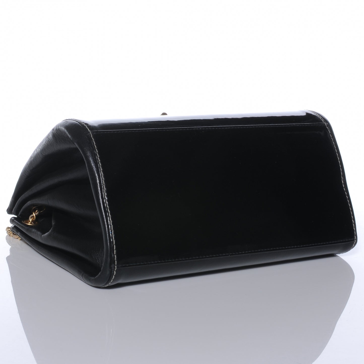 Lambskin and Patent Chocolate Bar Accordion Reissue Flap