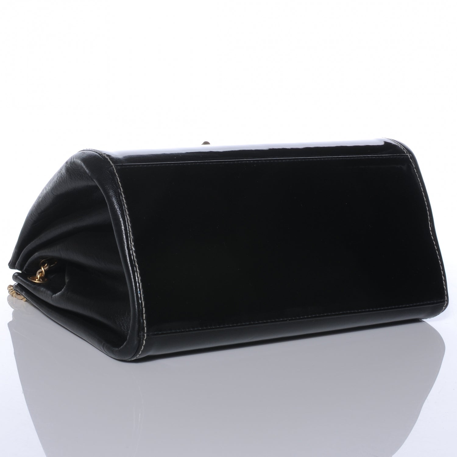 Chanel Lambskin and Patent Chocolate Bar Accordion Reissue Flap 4 of 6