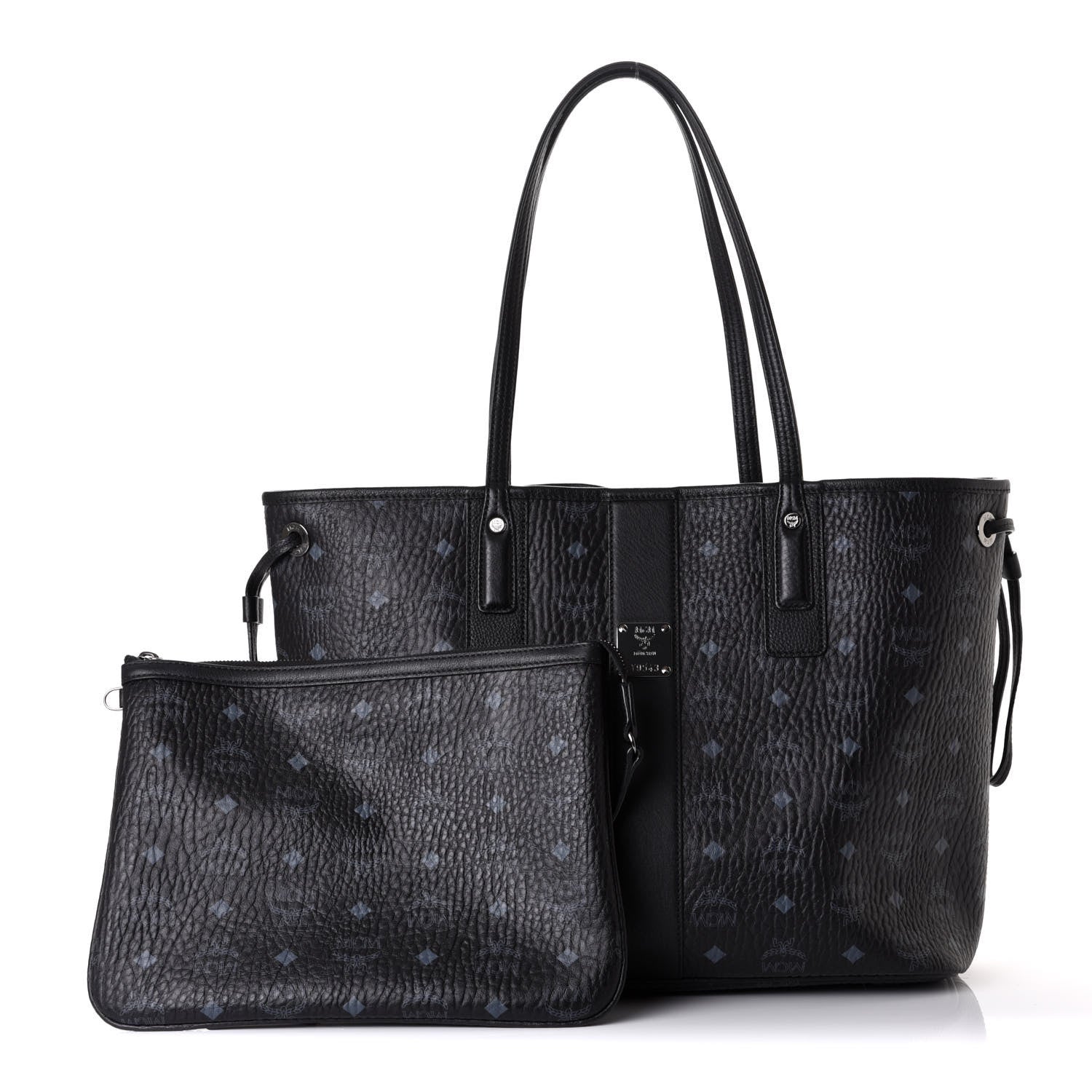 MCM Visetos Medium Liz Reversible Shopper Tote Black 1 of 14