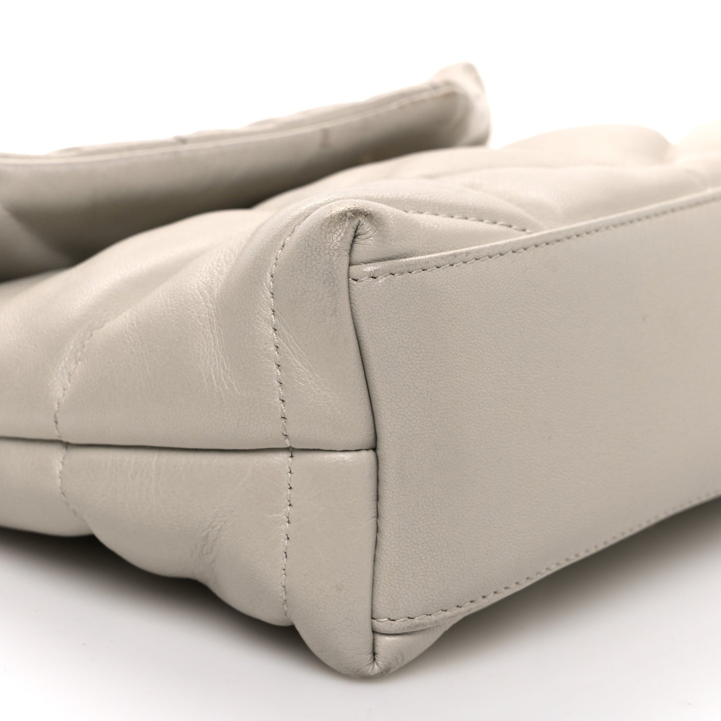 Lambskin Quilted Toy Loulou Puffer Monogram Chain Satchel Crema Soft