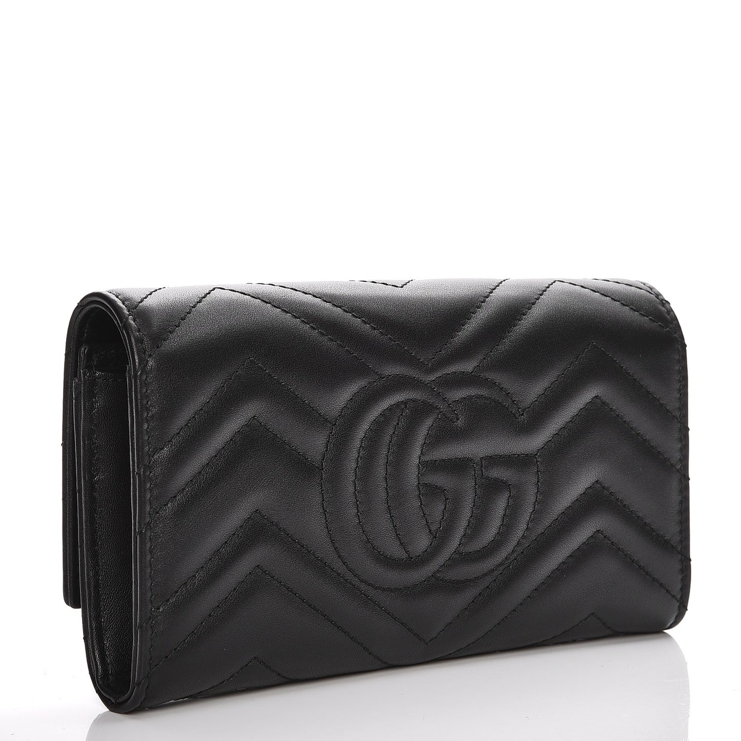 Calfskin Matelasse GG Marmont Continental Wallet Black