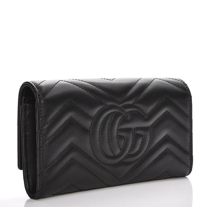Gucci Calfskin Matelasse GG Marmont Continental Wallet Black 3 of 8