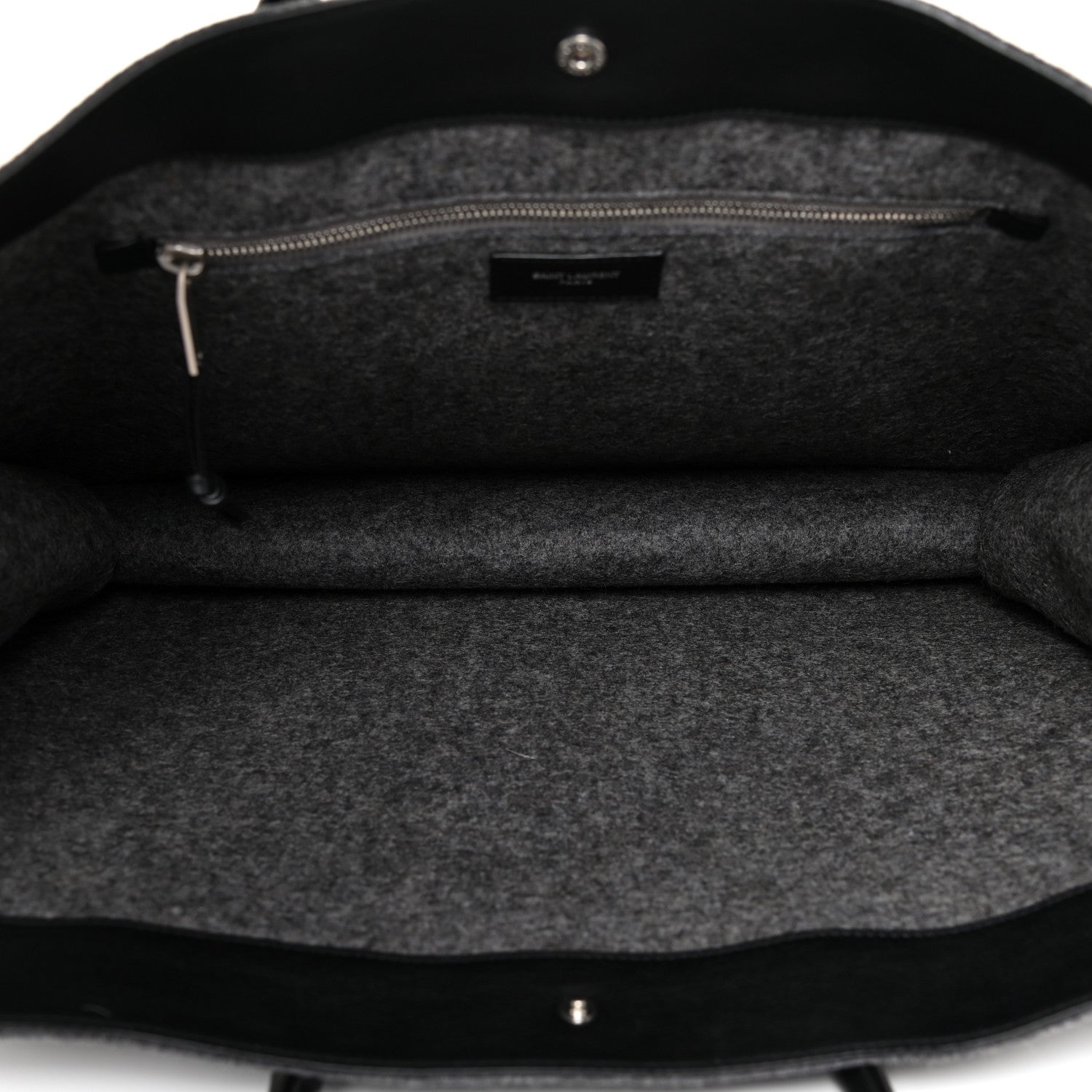Saint Laurent Wool Calfskin Rive Gauche Tote Grey 5 of 9