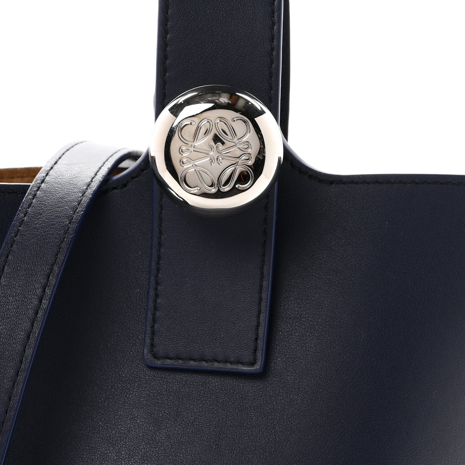 Loewe Soft Grained Calfskin Mini Pebble Bucket Bag Navy 7 of 9