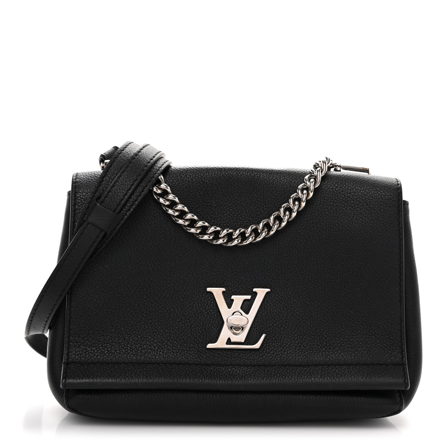 Louis Vuitton Calfskin Lockme II Chain Bag BB Black 1 of 9