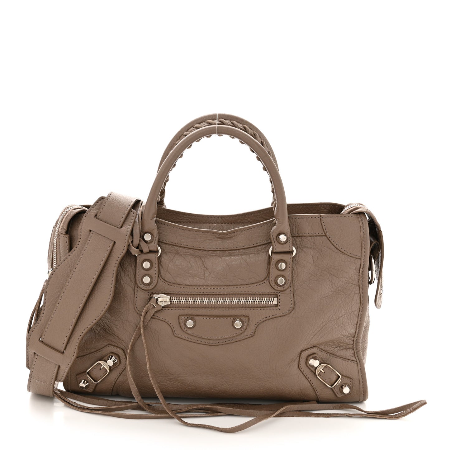Agneau Classic Silver Hardware S City Dark Mink Grey
