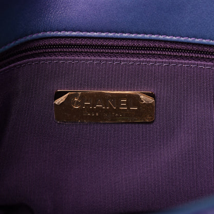 Chanel Tie Dye Calfskin Quilted Medium Chanel 19 Flap Blue Purple 8 of 10
