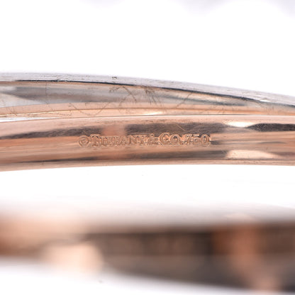 Tiffany 18K Rose Gold Sterling Silver Interlocking Bangle Bracelet 3 of 5