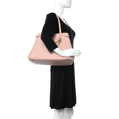 Christian Dior Coated Canvas Cannage Medium Panarea Tote Rosato 2 of 13