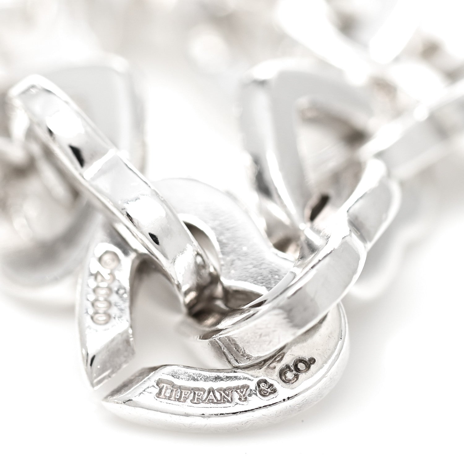 Tiffany Sterling Silver 18K Yellow Gold Heart Links Bracelet 3 of 6