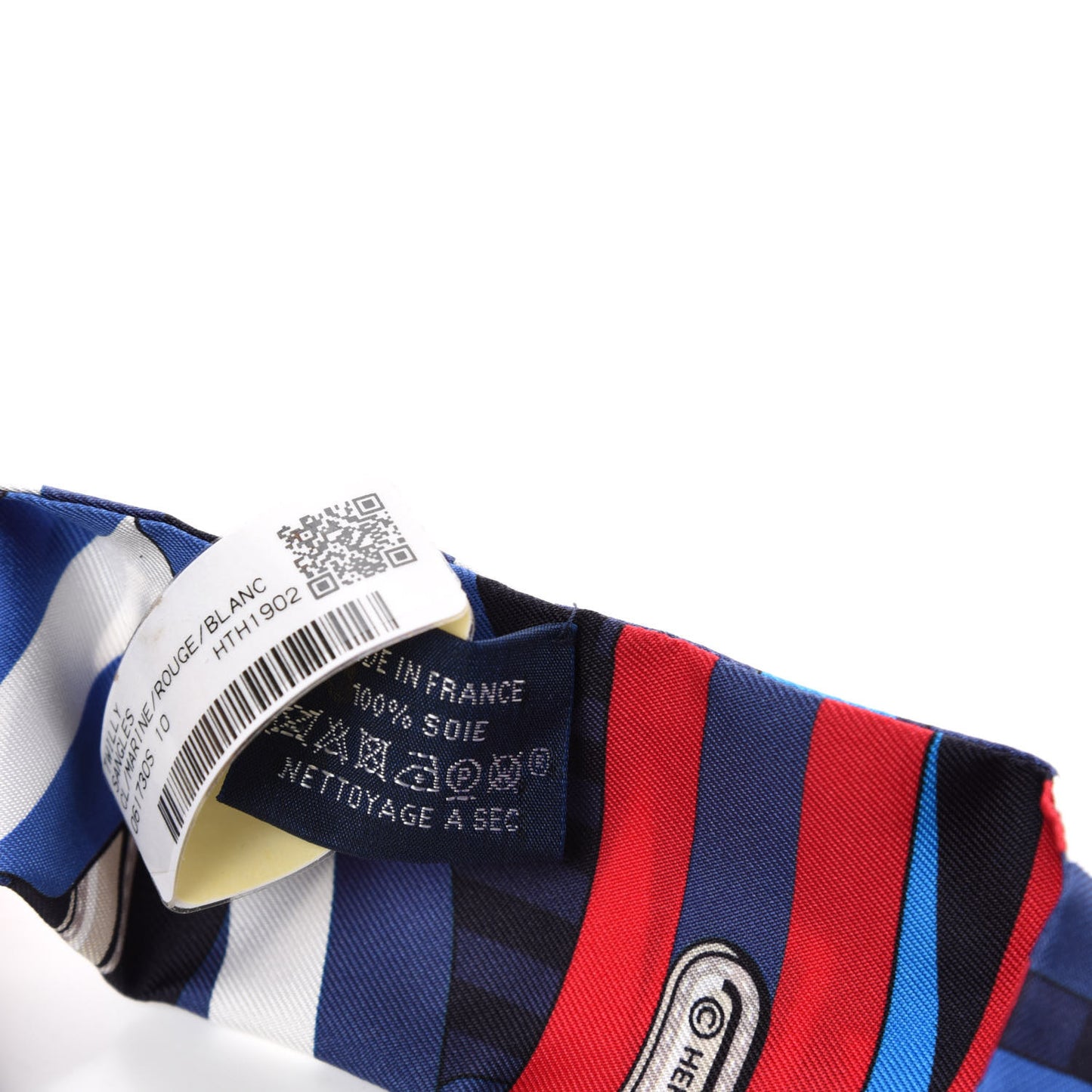 Silk Sangles En Zigzag Twilly Marine Rouge White