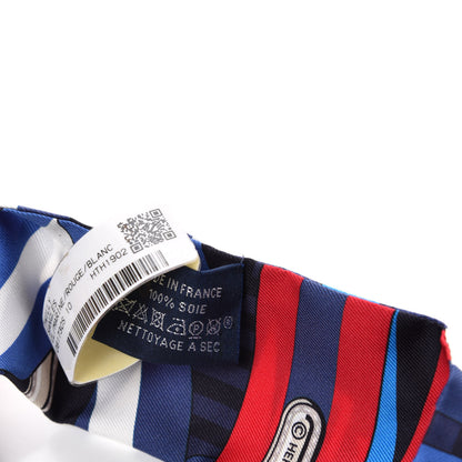 Hermes Silk Sangles En Zigzag Twilly Marine Rouge White 2 of 3