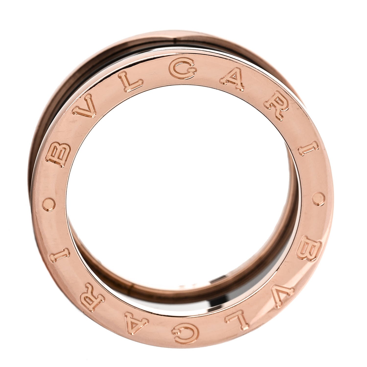 Bulgari 18K Rose Gold Black Ceramic B.Zero1 Four-Band Ring 57 8 4 of 6