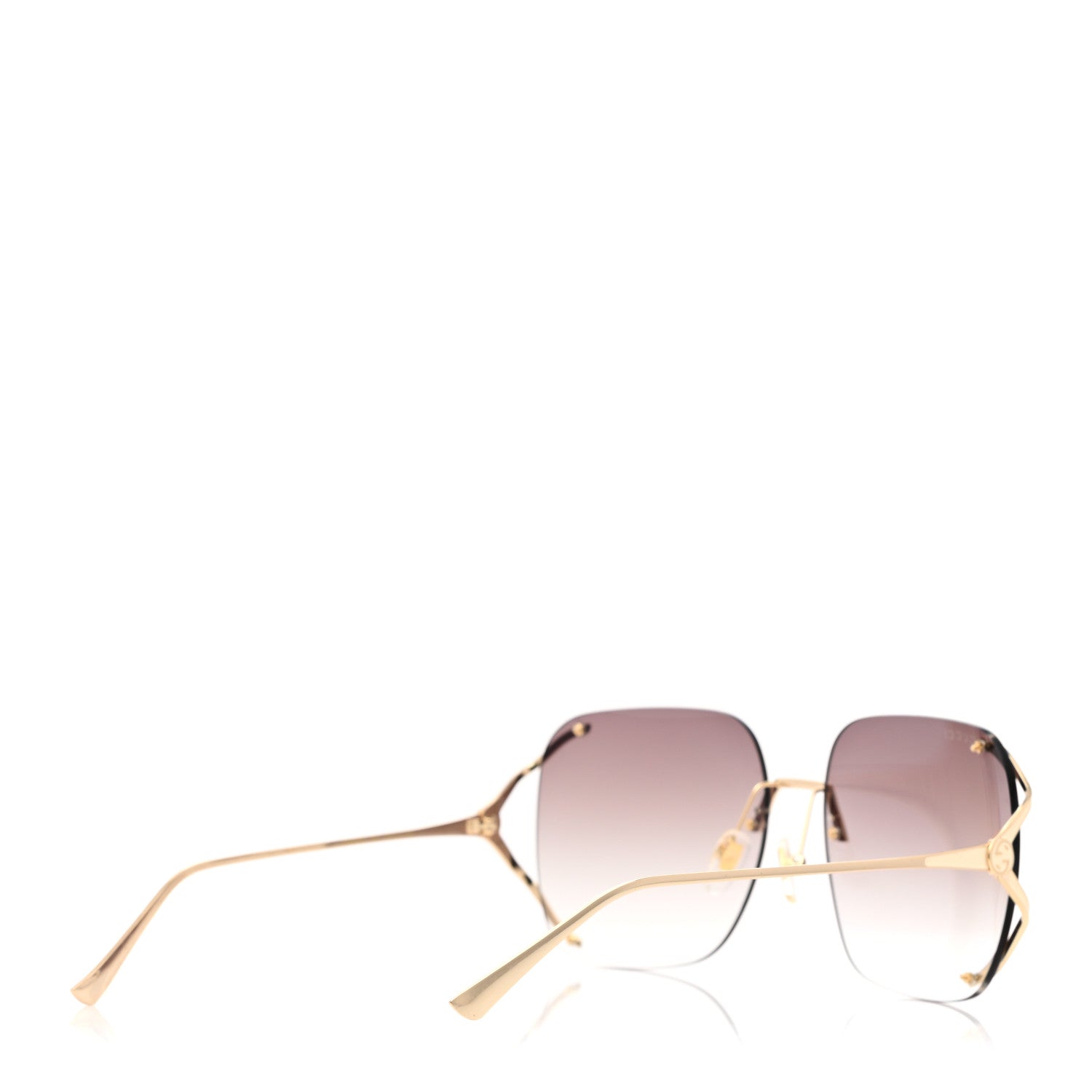 Gucci Metal Oversized Sunglasses GG0646S Gold Brown 4 of 7