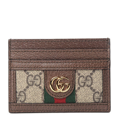 Gucci GG Supreme Monogram Ophidia Card Holder Brown 1 of 7
