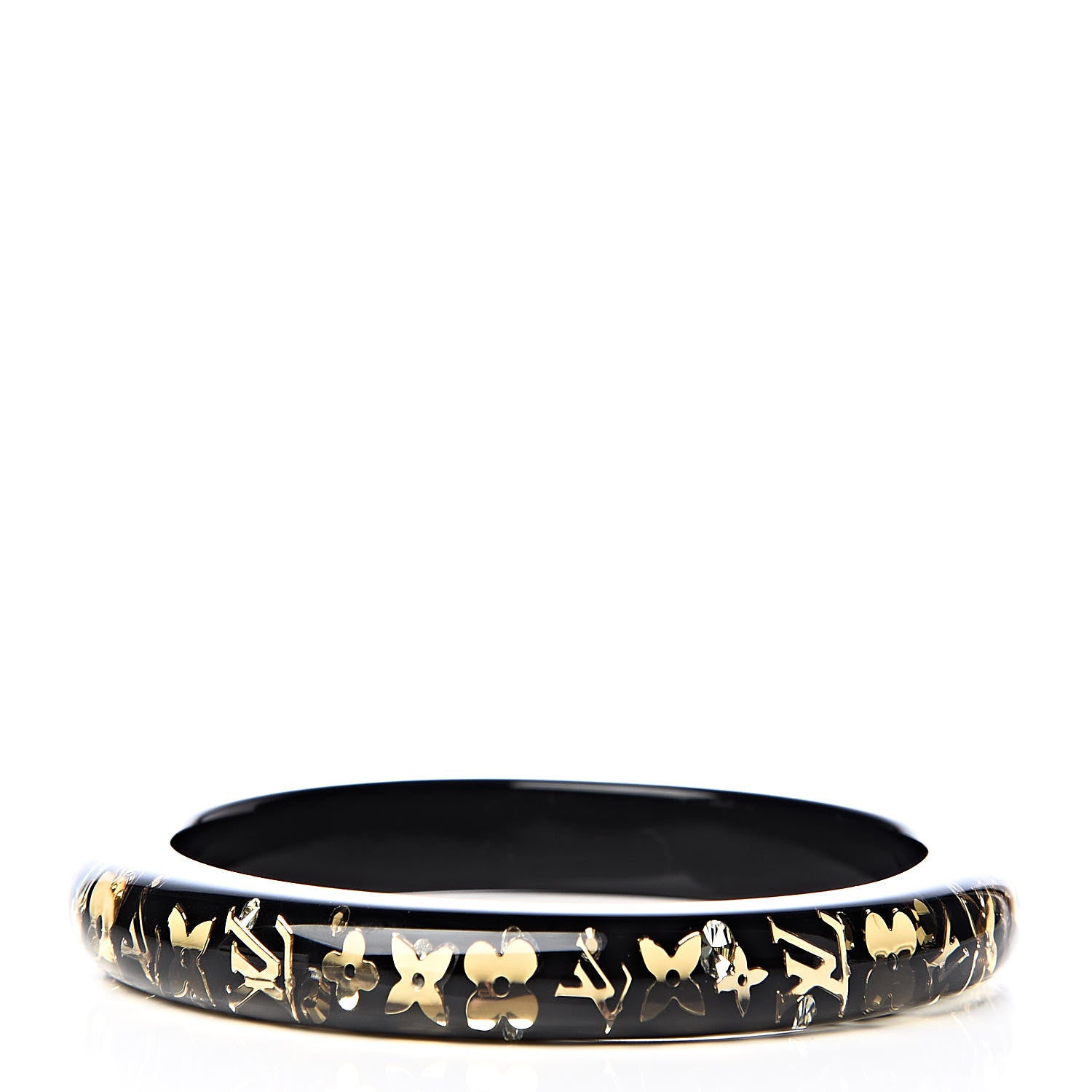Louis Vuitton Resin Swarovski Medium Inclusion Bracelet PM Black 3 of 3