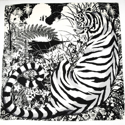 Hermes Cashmere Silk Tyger Tyger Shawl 140 2 of 6